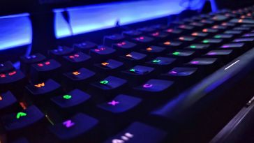 gaming PC companies - a multi-colored gaming keyboard