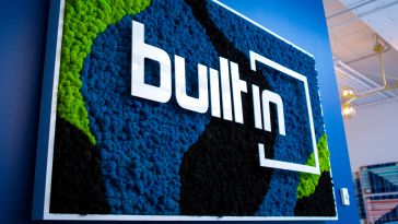 wall art display of the Built In logo